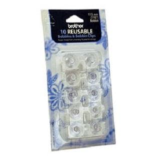 Brother Bobbins with Bobbin Clips (11.5 Size) 10 Pack
