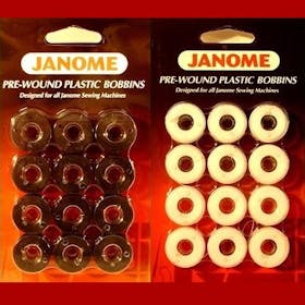 Janome Black Pre-Wound Plastic Bobbins - Blows Sew-n-Vac
