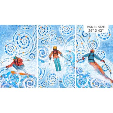 Northcott Freestyle  Skiers Fabric Panel by Dawn Gerity 24