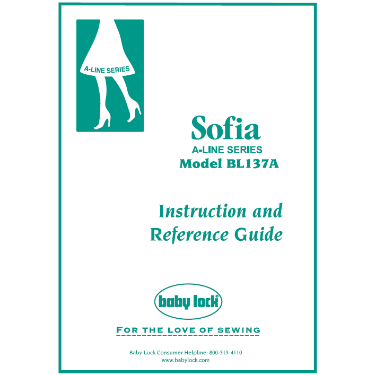 Baby Lock Sofia BL137A Instruction Manual