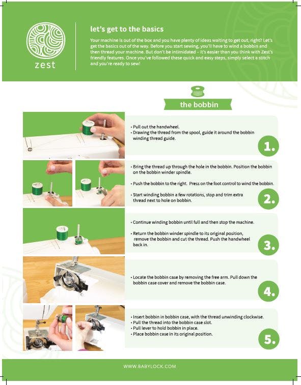 Baby Lock Zest BL15B Basics Guide