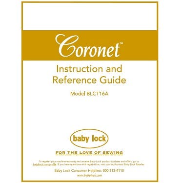Baby Lock Coronet BLCT16 Instruction Manual
