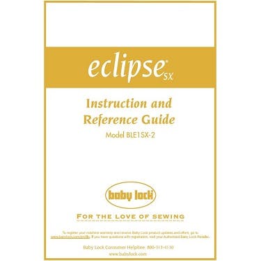 FREE Digital Manuals for Baby Lock Eclipse SX BLE1SX-2 - 1000's of