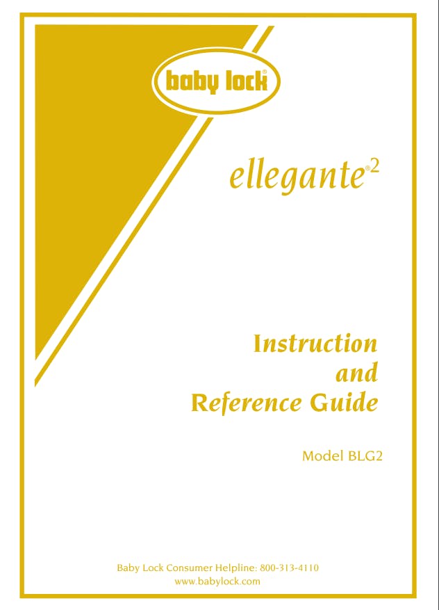 Baby Lock Ellegante 2 BLG2 Manual