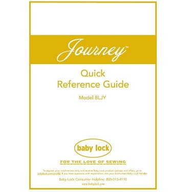 Baby Lock Journey BLJY Quick Reference Guide