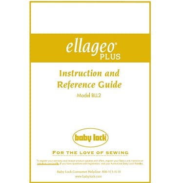 Baby Lock Ellageo Plus BLL2 Instruction Manual