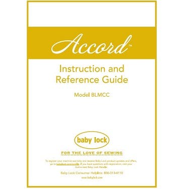 Baby Lock Accord BLMCC Instruction Manual
