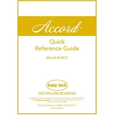 Baby Lock Accord BLMCC Quick Reference Guide
