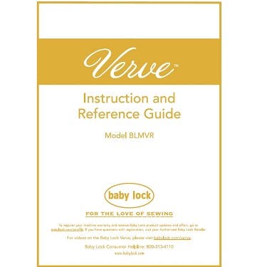 Baby Lock Verve BLMVR Instruction Manual
