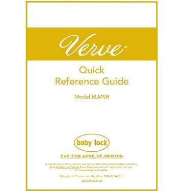 Baby Lock Verve BLMVR Quick Reference Guide