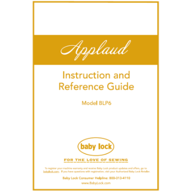 Baby Lock Applaud BLP6 Instruction Manual