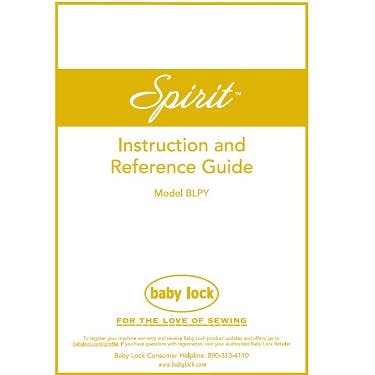 Baby Lock Spirit BLPY Instruction Manual