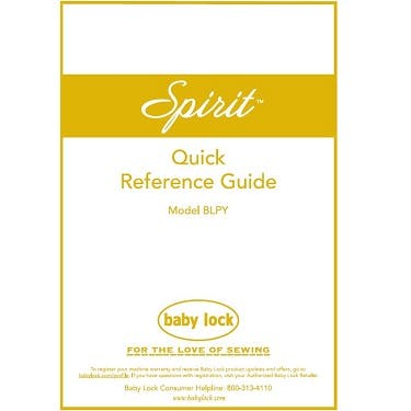 Baby Lock Spirit BLPY Quick Reference Guide