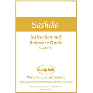 Baby Lock Sashiko BLQK Instruction Manual