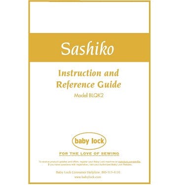 FREE Digital Manuals for Baby Lock Sashiko 2 BLQK 2 - FREE