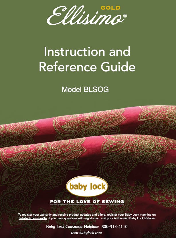 Baby Lock Ellisimo Gold BLSOG Instruction Manual
