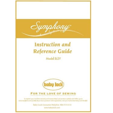 Baby Lock Symphony BLSY Instruction Manual