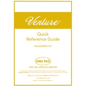 Baby Lock Valiant BMVT10 Quick Reference Guide