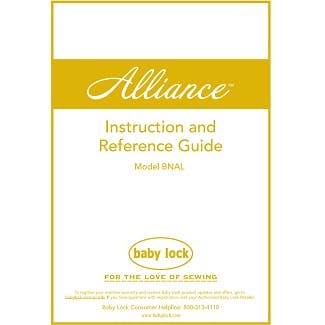 Baby Lock Alliance BNAL Instruction Manual