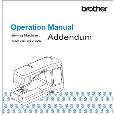 Brother BQ2500 Instruction Manual Addendum