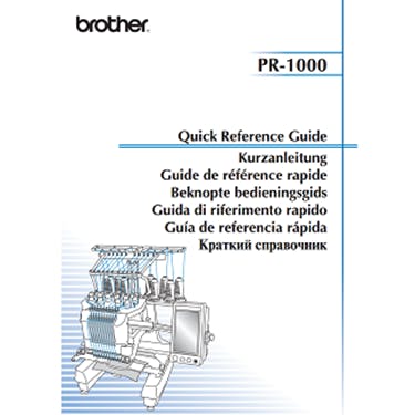 Brother PR1000 Quick Reference Guide