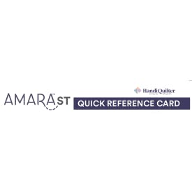 Duplicate of Handi Quilter AmaraST Quick Reference Card