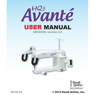 Handi Quilter Avante QM30235 2014 Instruction Manual 2.0