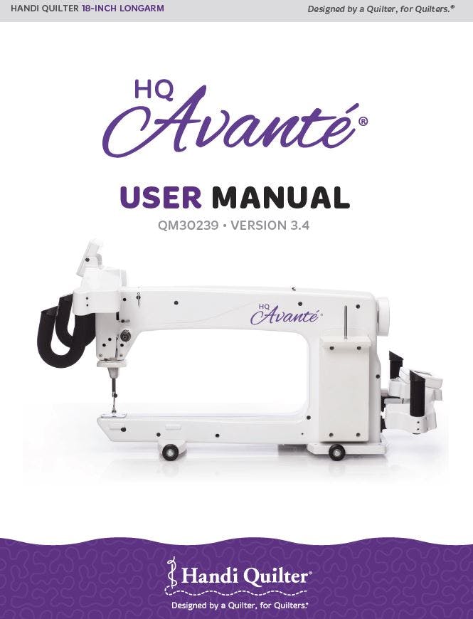 Handi Quilter Avante QM30239 2019 Instruction Manual 3.4
