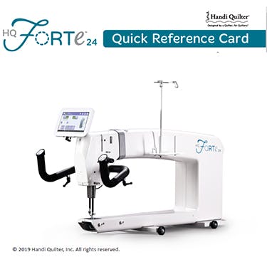 Handi Quilter Forte Quick Reference Card