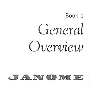 Janome MC10000 General Overview