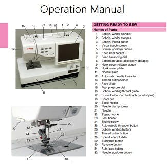 FREE Instruction Manuals for Janome MC11000 - 1000's of Parts - Pocono