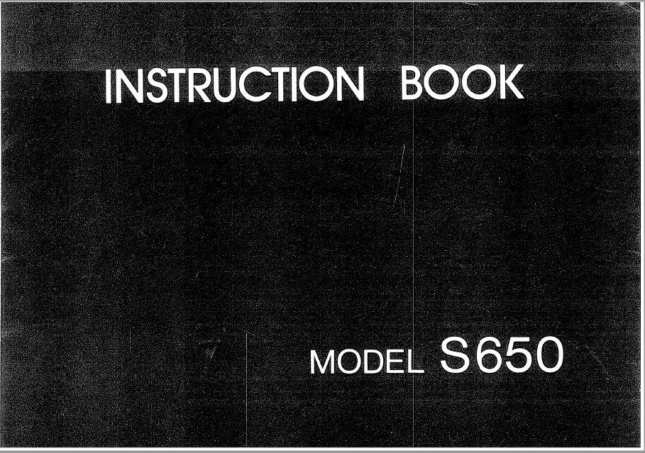 Janome S650 Instruction Manual