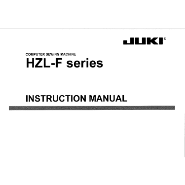 Juki HZL-F Series Instruction Manual