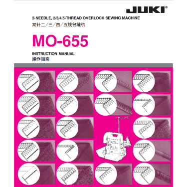 FREE Digital Manuals for Juki MO-655 2/3/4/5 Thread Overlock