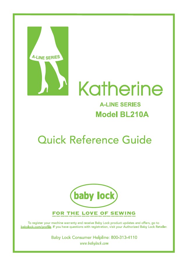 FREE Digital Manuals for Baby Lock Katherine BL210A - 1000's of