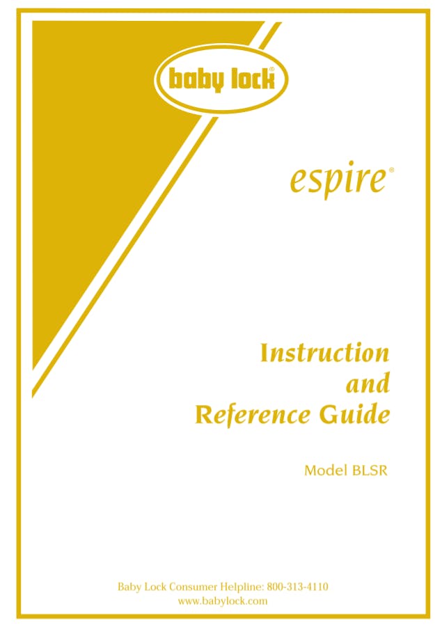 Baby Lock Espire BLSR Instruction Manual