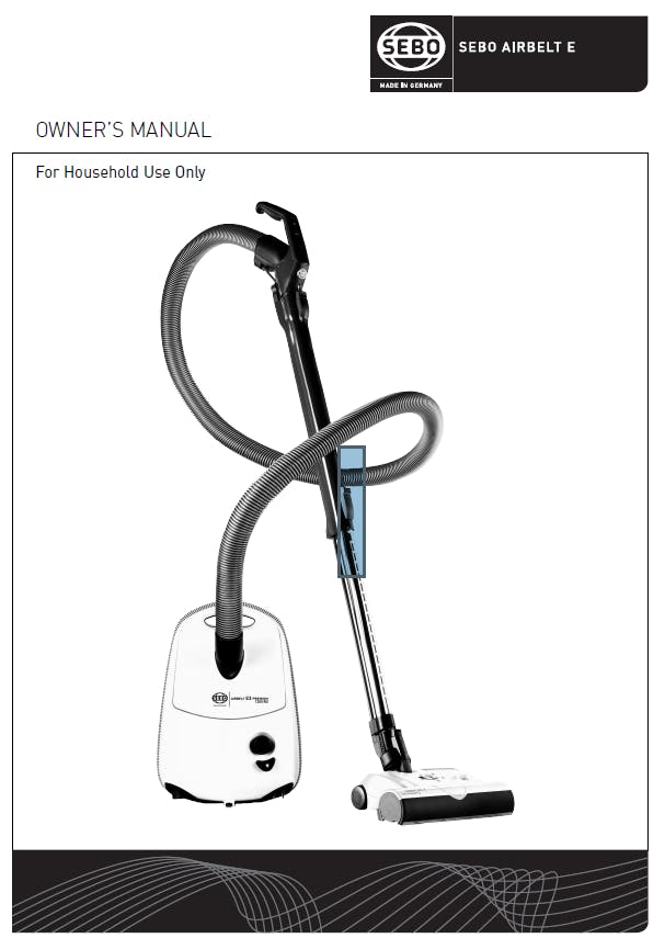 Sebo Canister Airbelt E Instruction Manual
