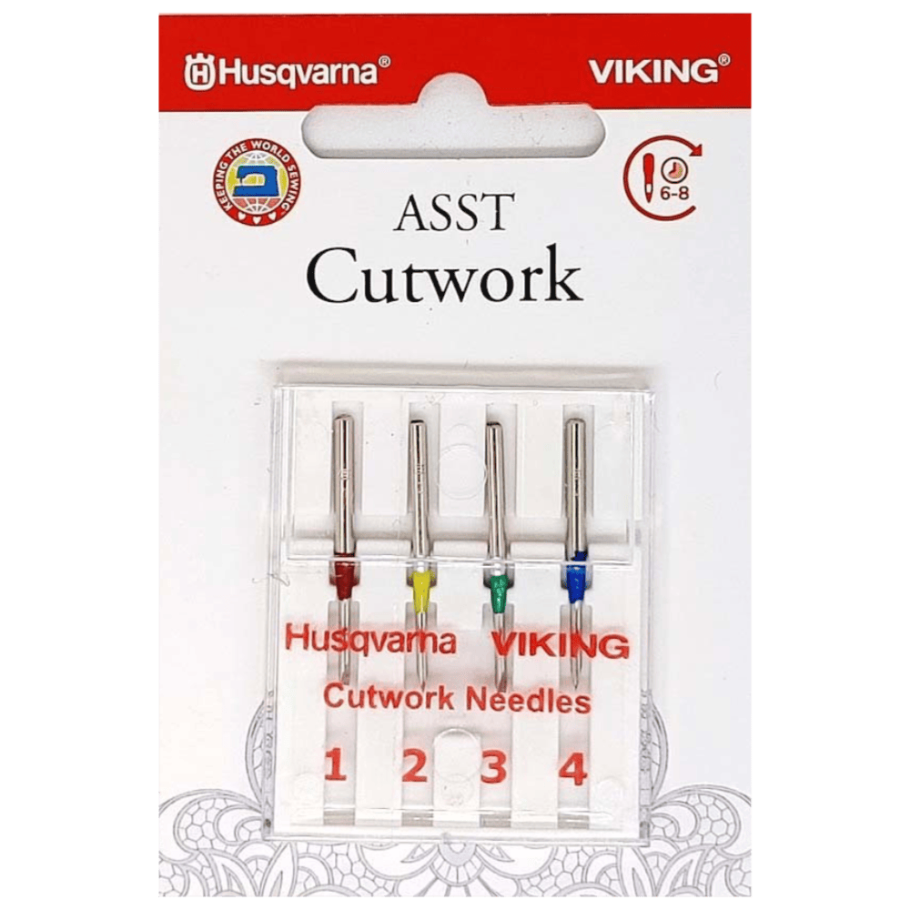 Husqvarna Viking Cutwork Needles Assorted Sizes 4 Pack 1000's of Parts Pocono Sew & Vac