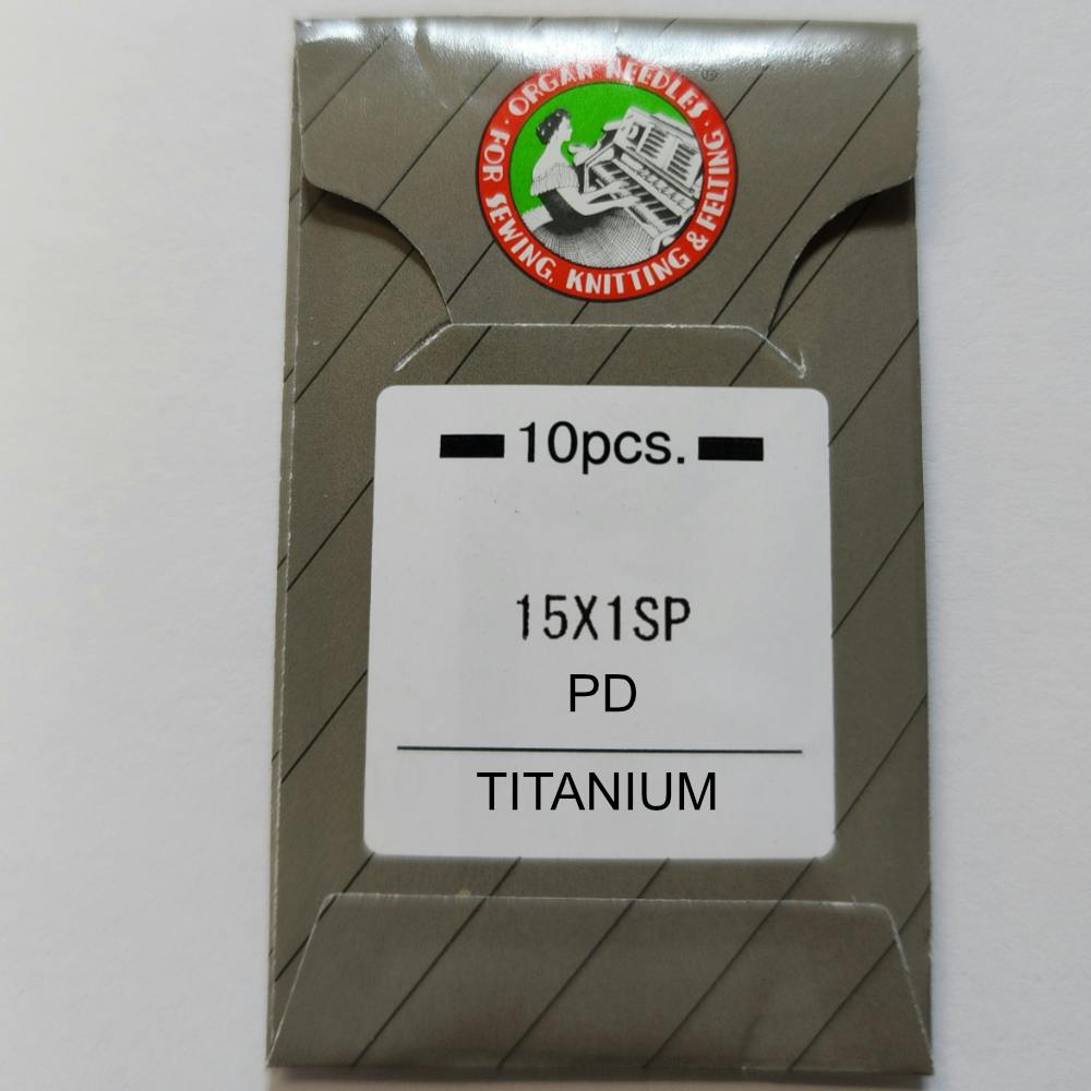 Organ Ballpoint Needles 15x1SP PD Titanium <br> 10 PACK (Choose Size <br> Lasts 3 - 5 Times Longer