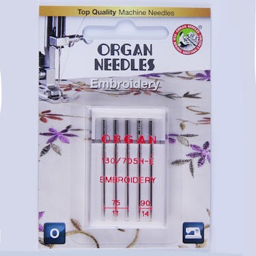 Organ Embroidery Needles Combo Sizes 75/11-90/14 BP 5 PACK