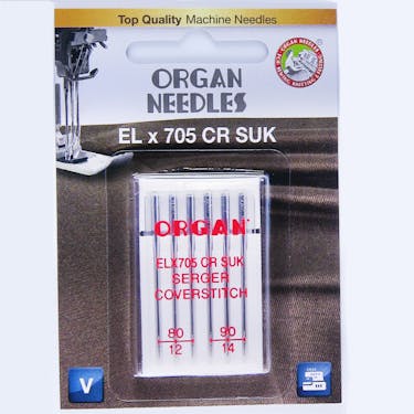 Organ Cover Stitch Needles ELx705 SUK Combo 80-90 BP 6 Pack