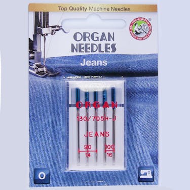 Organ Jeans Needles Combo Sizes 90-100 5 PACK