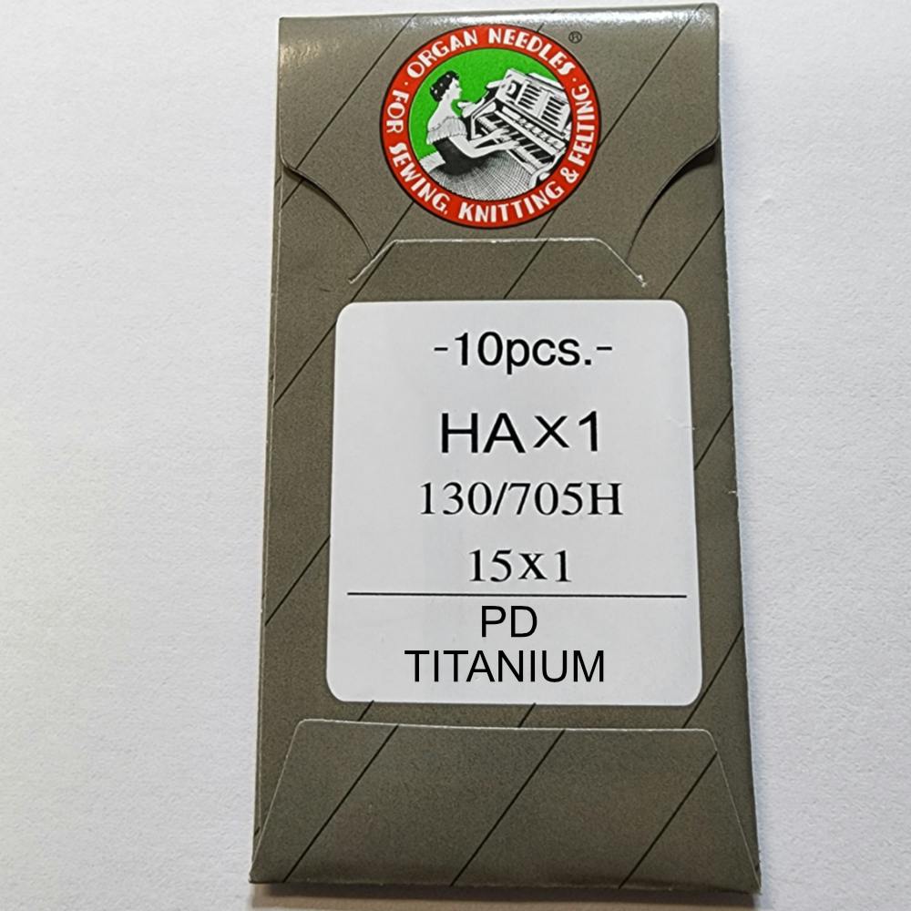 Organ Universal Needles 15x1 PD Titanium <br> 10 PACK (Choose Size <br> Lasts 3 - 5 Times Longer
