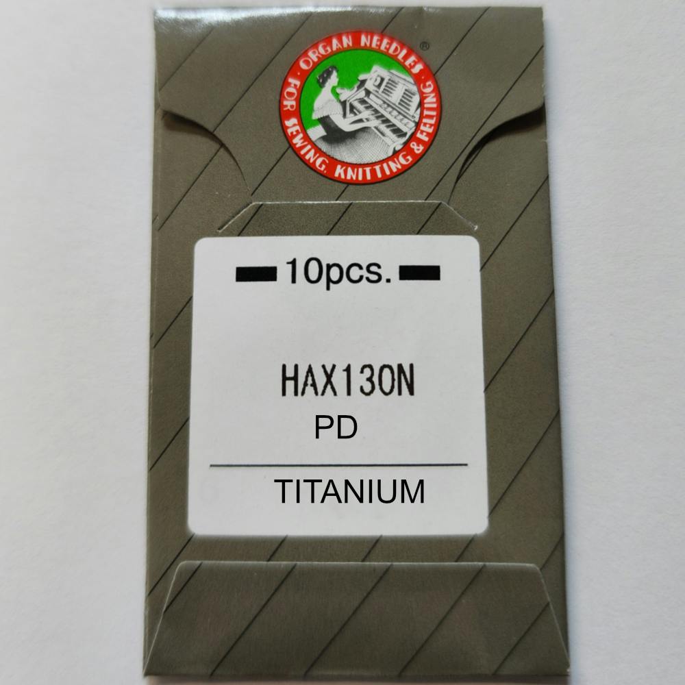 Organ Top Stitch Needles HAx130N PD Titanium <br> 10 Pack (Choose Size <br> Lasts 3 - 5 Times Longer