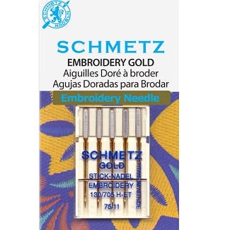 Schmetz Gold/Titanium Embroidery Needles (Choose Size)