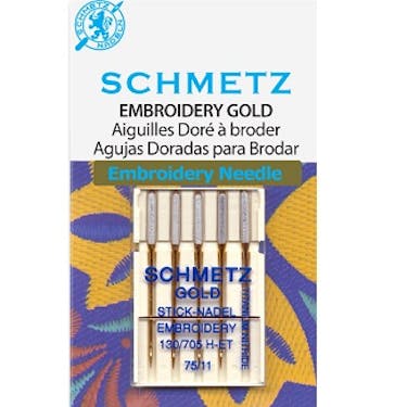 Schmetz Gold/Titanium Embroidery Needles (Choose Size)