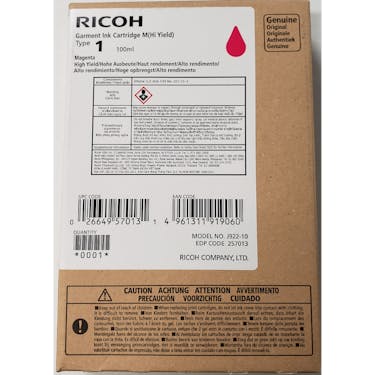RICOH Garment Ink Cartridge Magenta (Hi Yield) Type 1