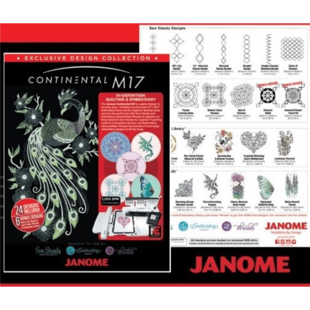Janome Continental M17 Hi-Definition Embroidery & Quilting