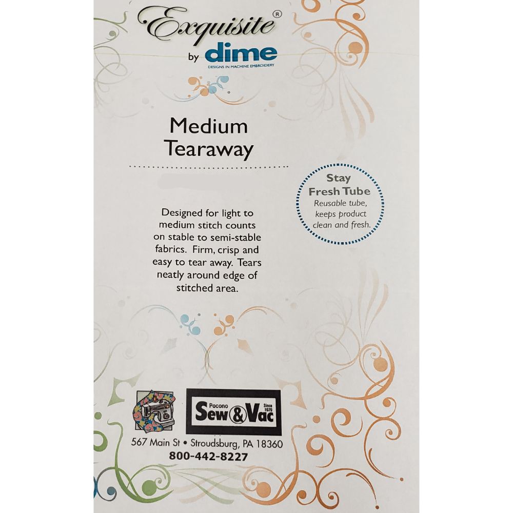 Embroidery Medium Weight Black (1.5 oz.) Firm Tearaway Backing